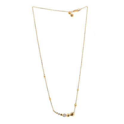 John Hardy 18K Yellow Gold Diamond Long Dot Hammered Necklace 3 of 4