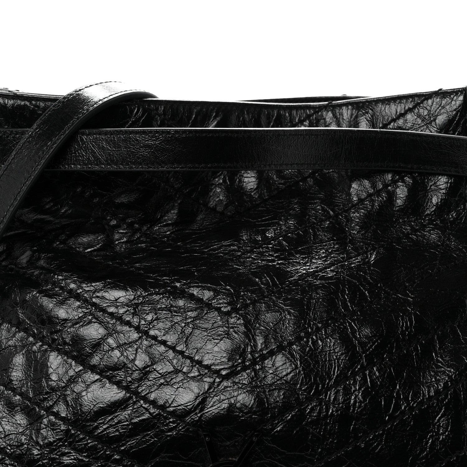 Saint Laurent Crinkled Calfskin Matelasse Monogram Medium Niki Shopper Tote Black 8 of 10