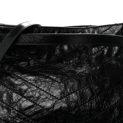 Saint Laurent Crinkled Calfskin Matelasse Monogram Medium Niki Shopper Tote Black 8 of 10