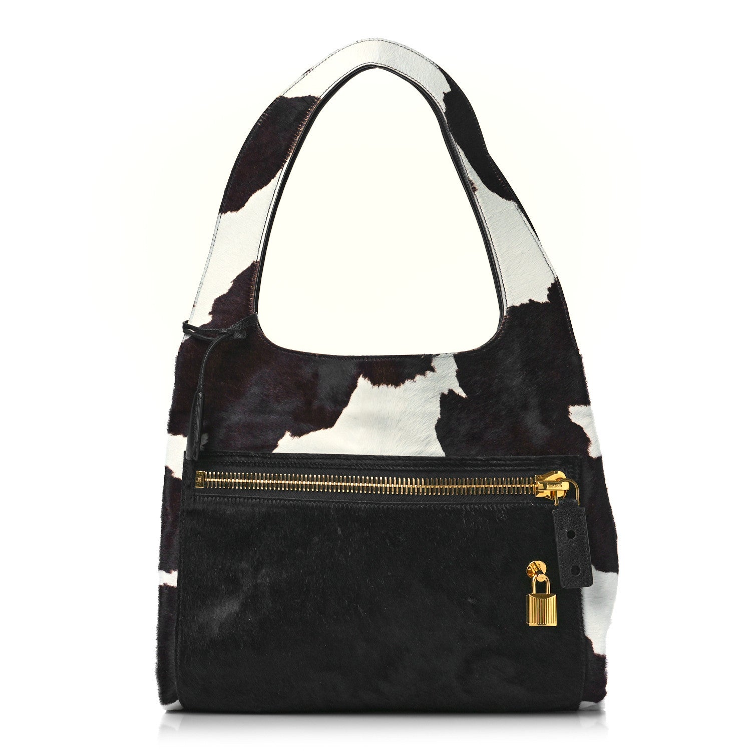 Tom Ford Calf Hair Shoulder Bag Black White 2 of 8