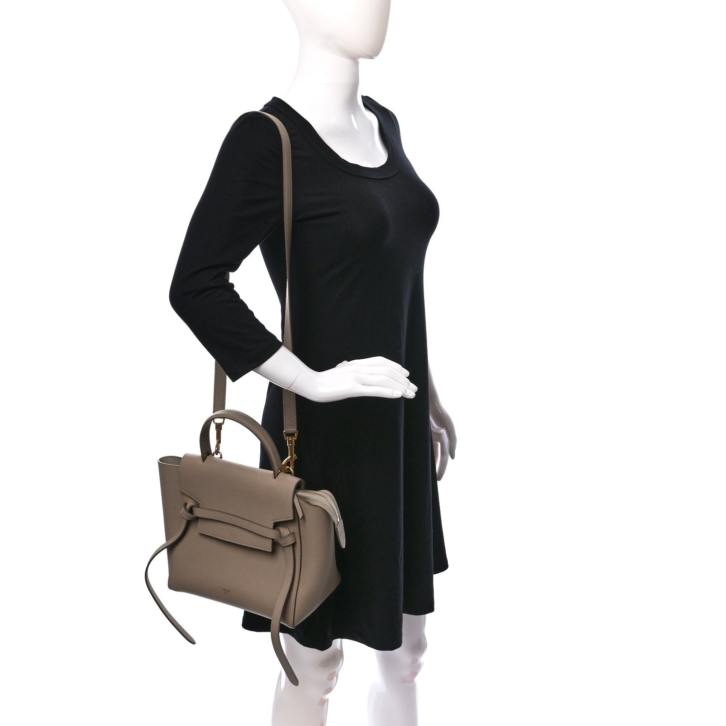 Grained Calfskin Micro Belt Bag Light Taupe