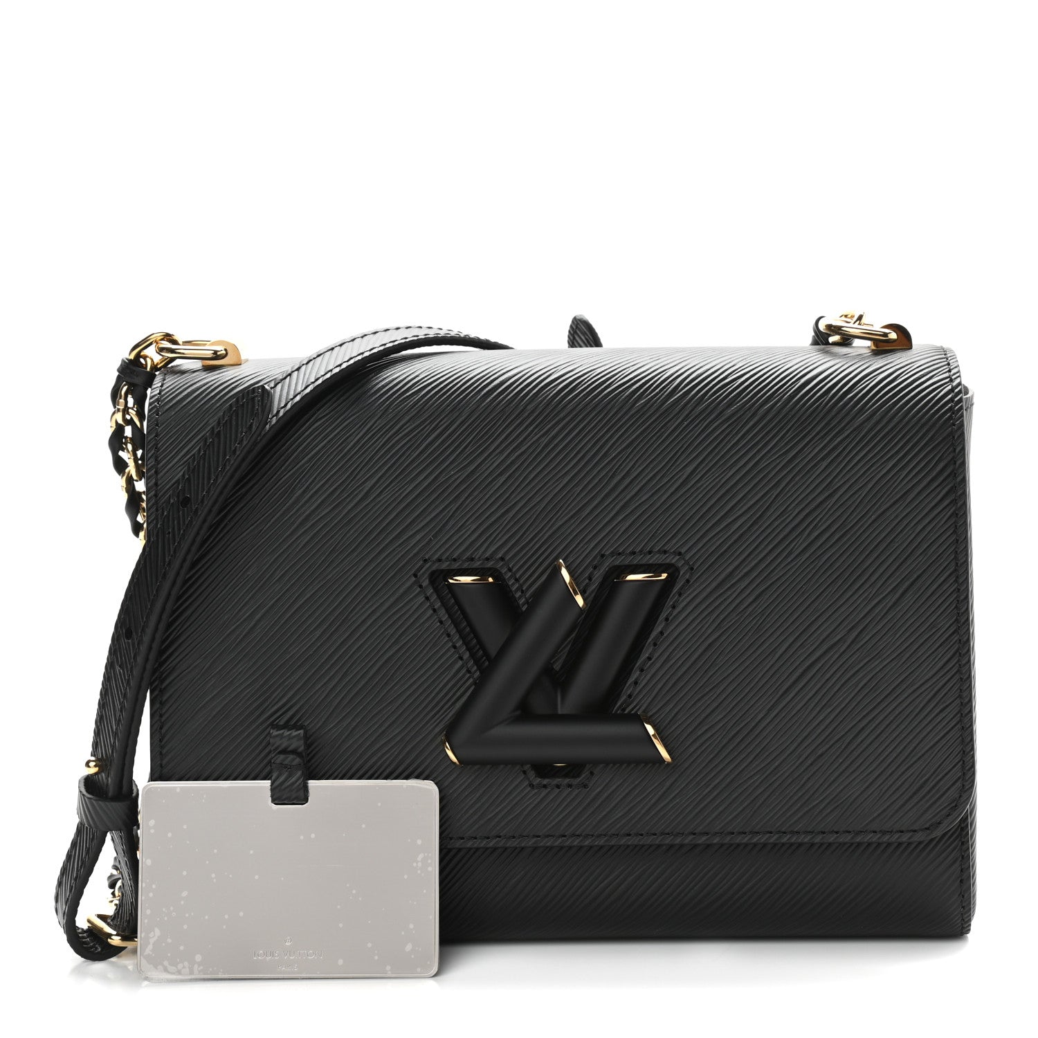 Louis Vuitton Epi Twist Shoulder Bag MM Matte Black Gold 1 of 11