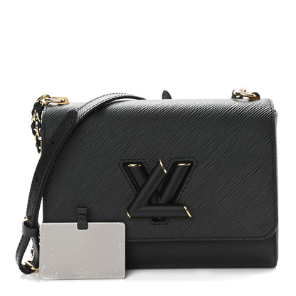 Louis Vuitton Epi Twist Shoulder Bag MM Matte Black Gold 1 of 11