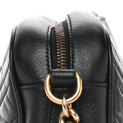 Gucci Calfskin Matelasse Small GG Marmont Chain Shoulder Bag Black 12 of 16
