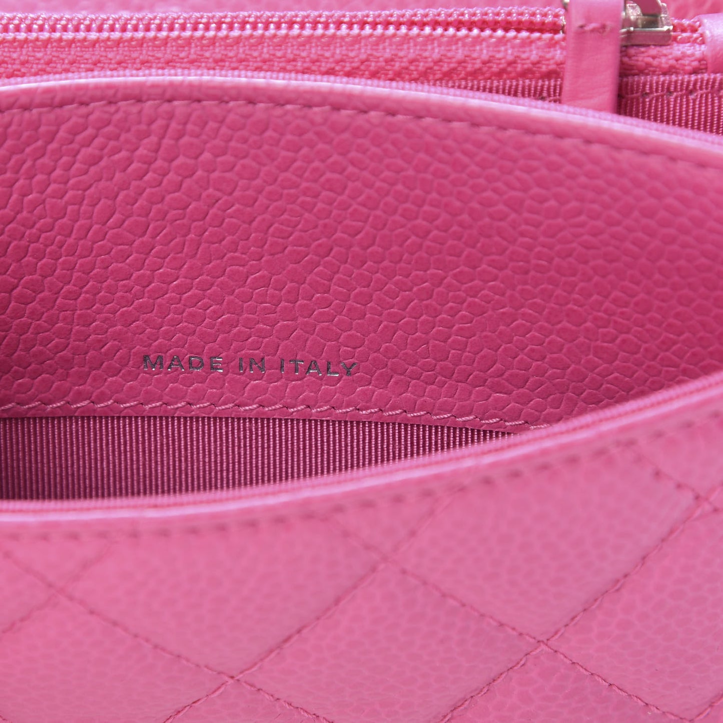 Caviar Quilted Small Flap Wallet Pink