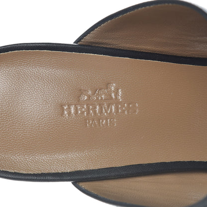 Hermes Calfskin Ovation Buckle Sandals 38 Black 7 of 8