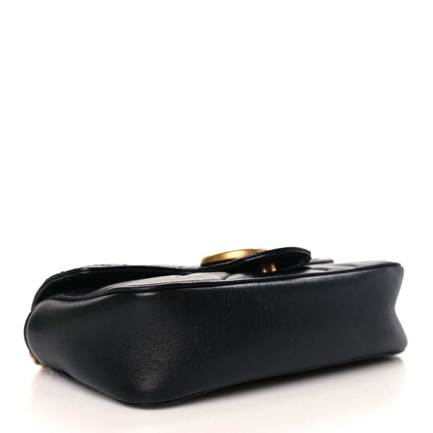 Calfskin Matelasse Super Mini GG Marmont Shoulder Bag Black