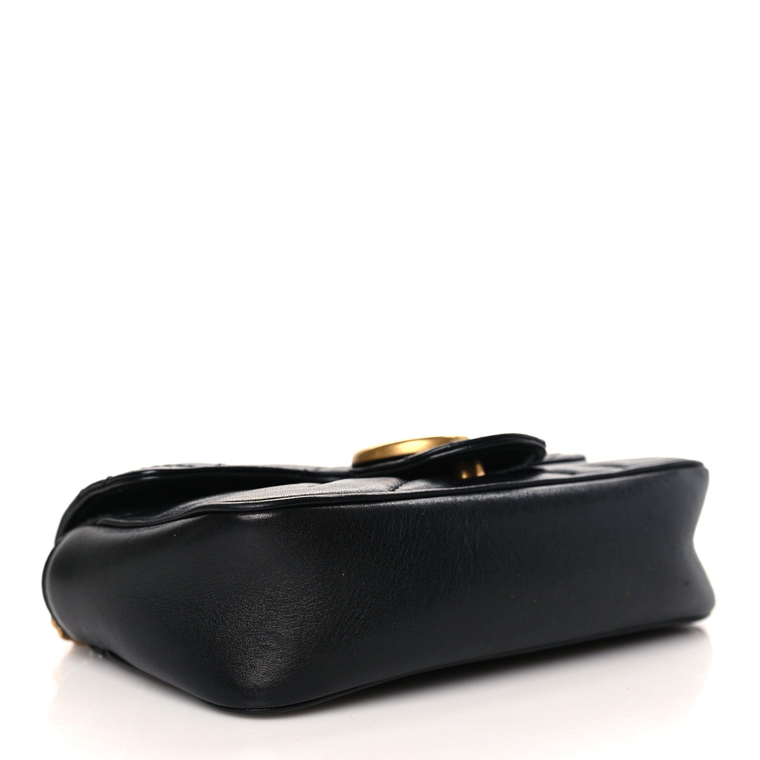Gucci Calfskin Matelasse Super Mini GG Marmont Shoulder Bag Black 4 of 9