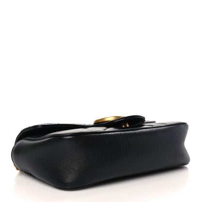 Gucci Calfskin Matelasse Super Mini GG Marmont Shoulder Bag Black 4 of 9