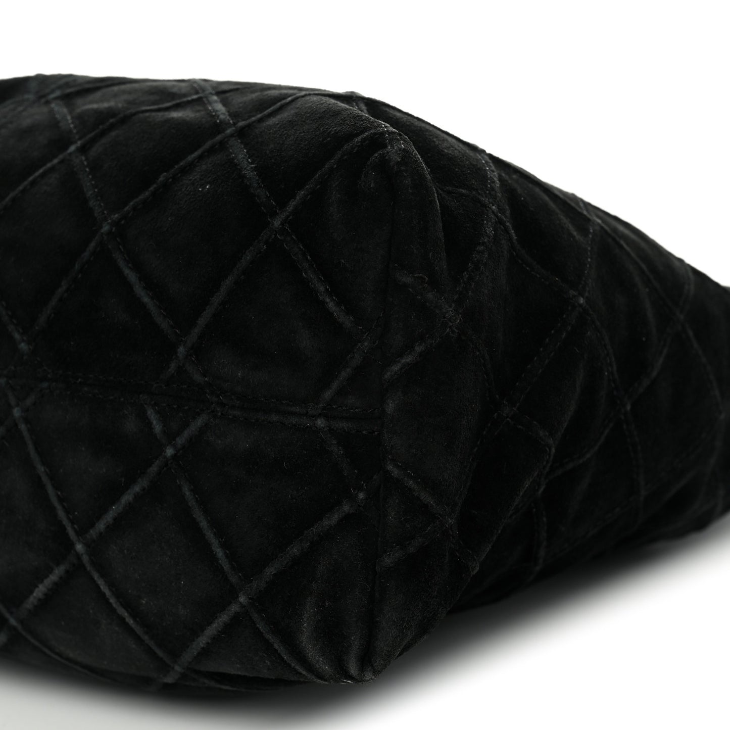 Suede Stitched Hobo Black
