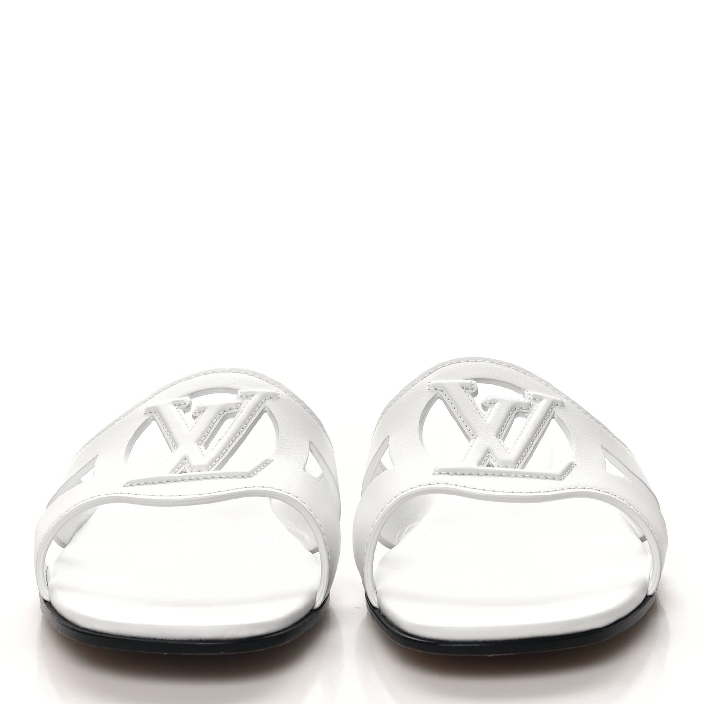 Calfskin LV Isola Flat Sandals 40 White