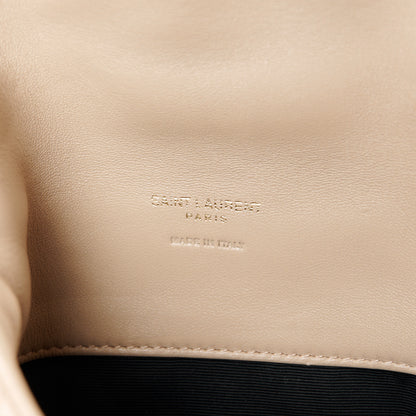 Saint Laurent Lambskin Monogram Loulou Puffer Pouch Clutch Dark Beige 7 of 14