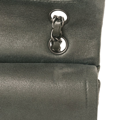 Chanel Iridescent Lambskin Quilted Medium Double Flap Charcoal Grey 10 of 11