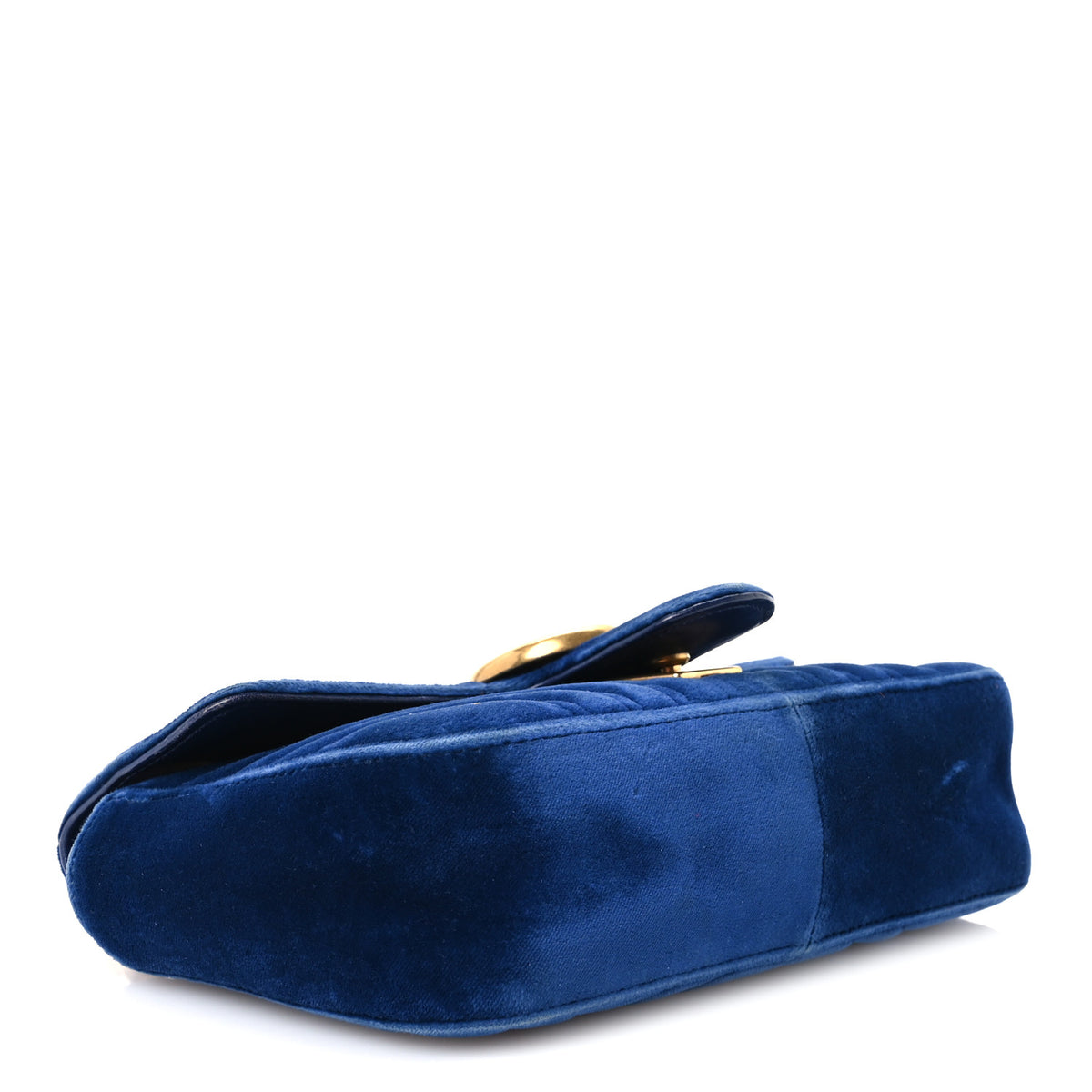 Gucci Velvet Matelasse Mini GG Marmont Shoulder Bag Cobalt Blue 4 of 11