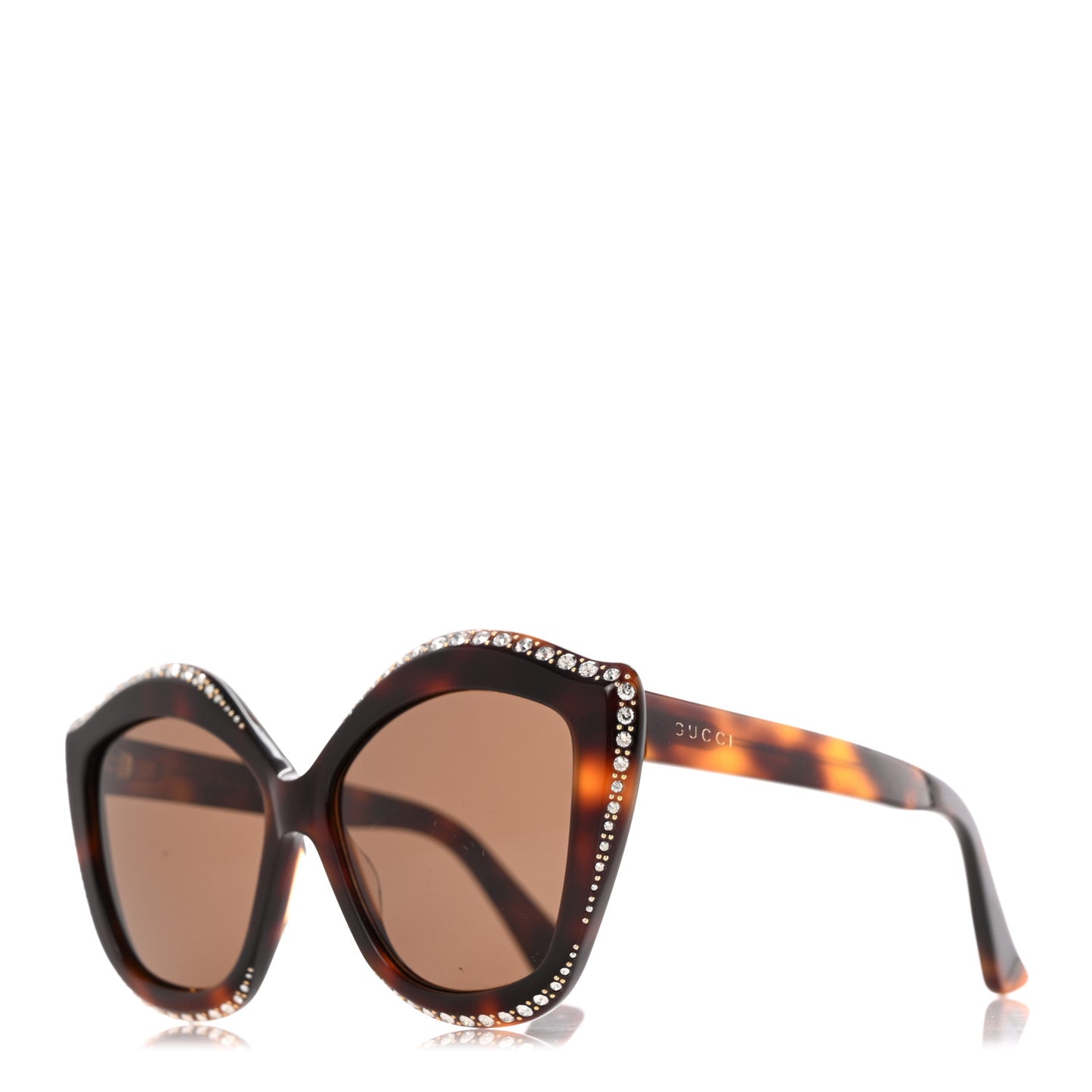 Crystal Cat Eye GG0118S Sunglasses Havana Brown