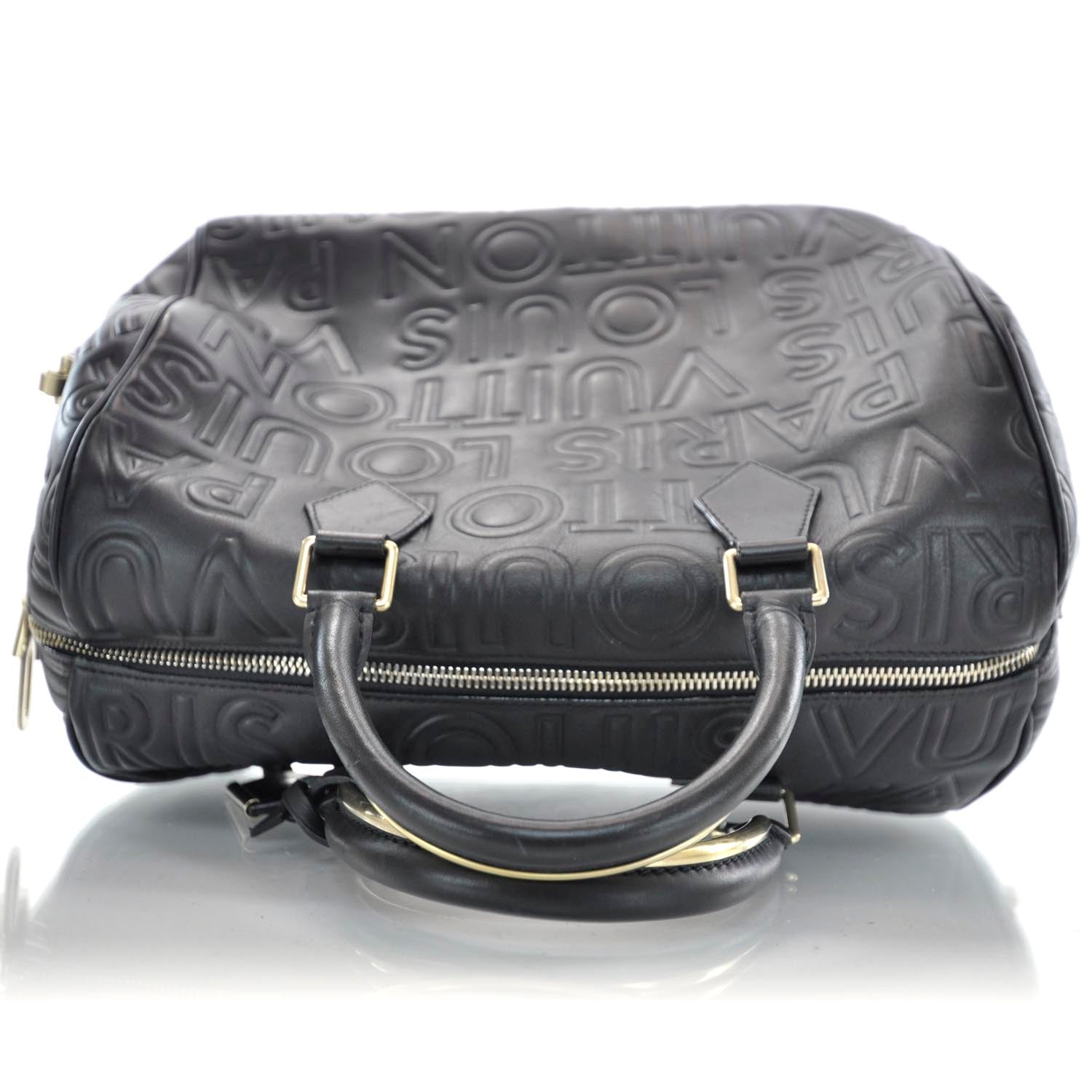 Louis Vuitton Calfskin Embossed Speedy Cube 30 Black 6 of 10