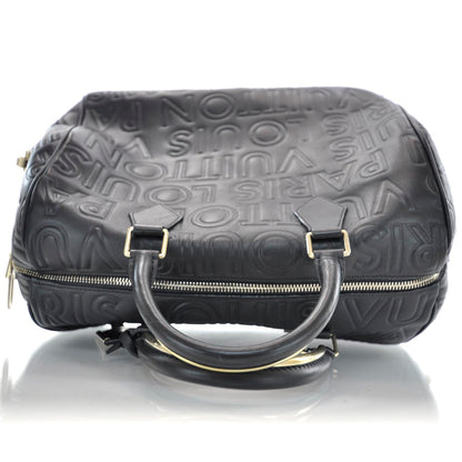 Louis Vuitton Calfskin Embossed Speedy Cube 30 Black 6 of 10