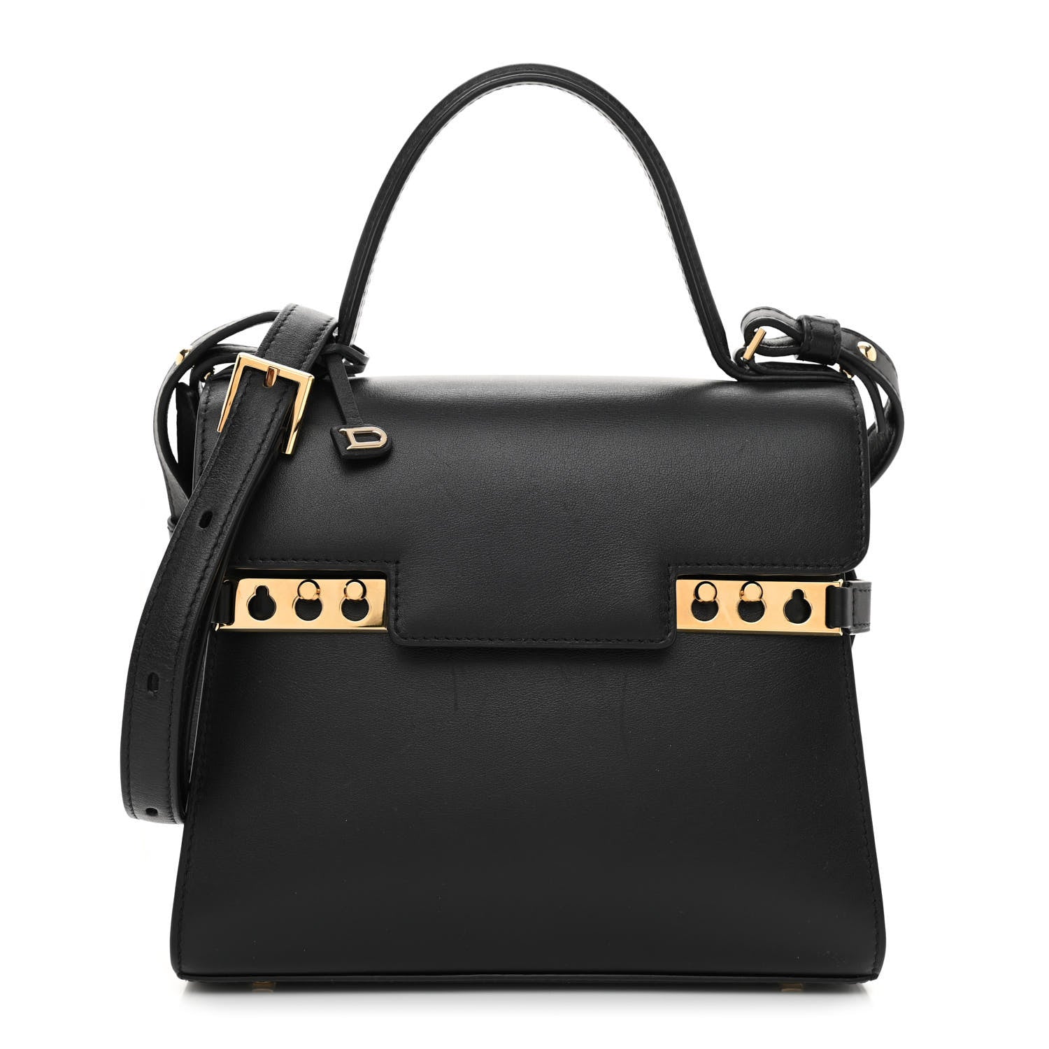 Delvaux Smooth Calfskin Mini Tempete Satchel Black 1 of 8