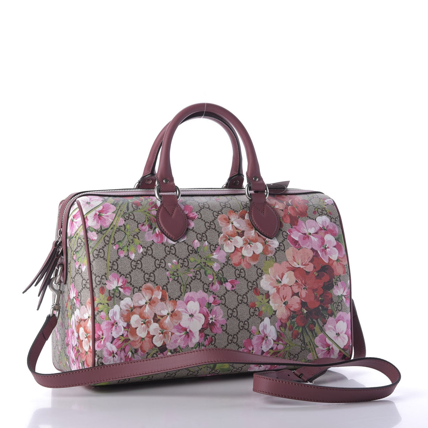 GG Supreme Monogram Blooms Medium Boston Beige Multicolor Dry Rose