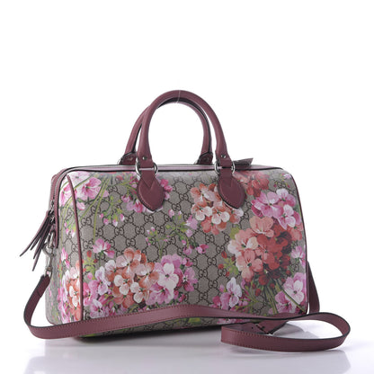 Gucci GG Supreme Monogram Blooms Medium Boston Beige Multicolor Dry Rose 4 of 10
