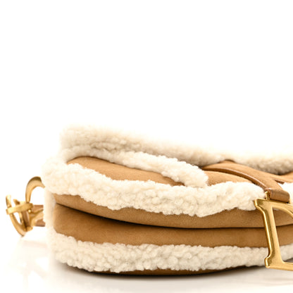 Christian Dior Shearling Saddle Bag Camel 14 of 19