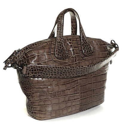 Givenchy Calfskin Crocodile Embossed Medium Nightingale Washed Black 3 of 10