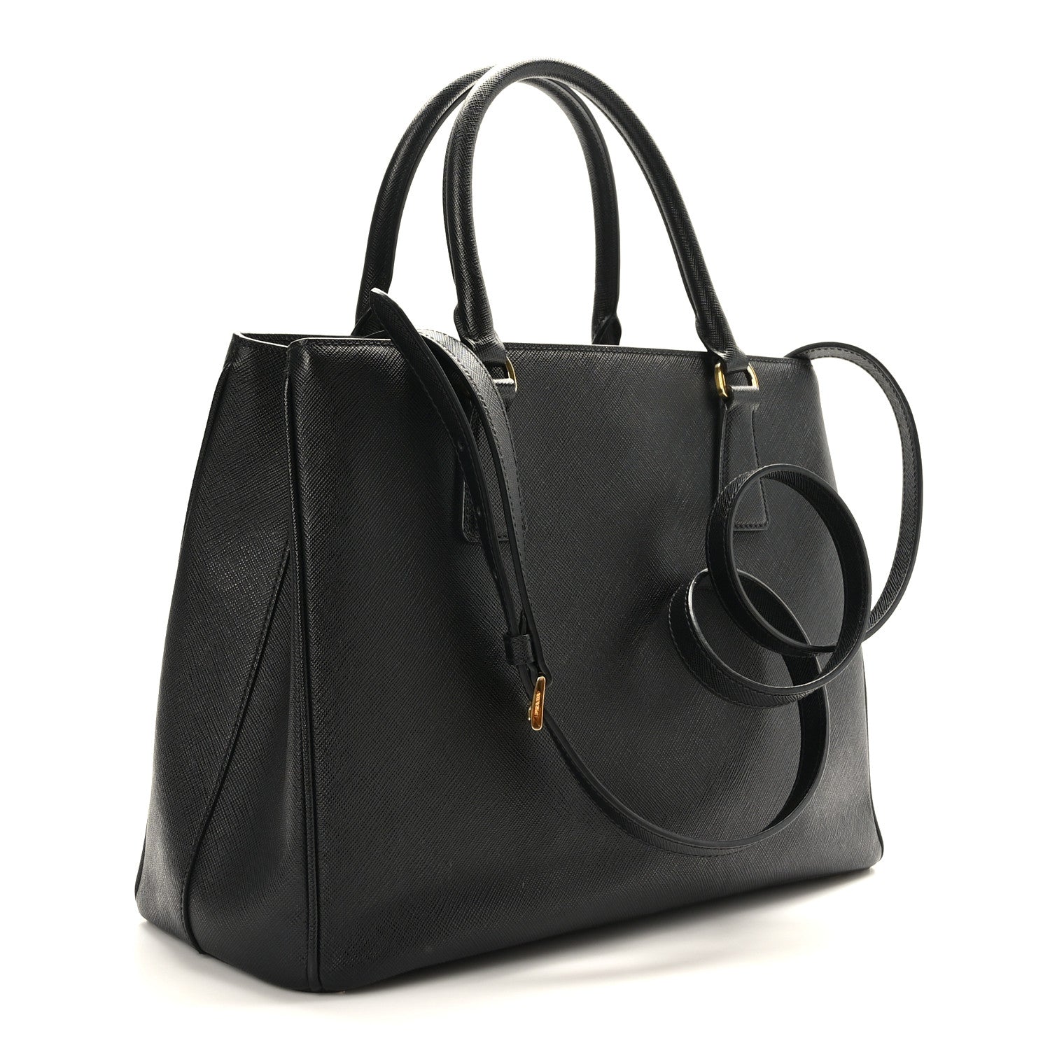 Prada Saffiano Lux Medium Tote Black 3 of 9