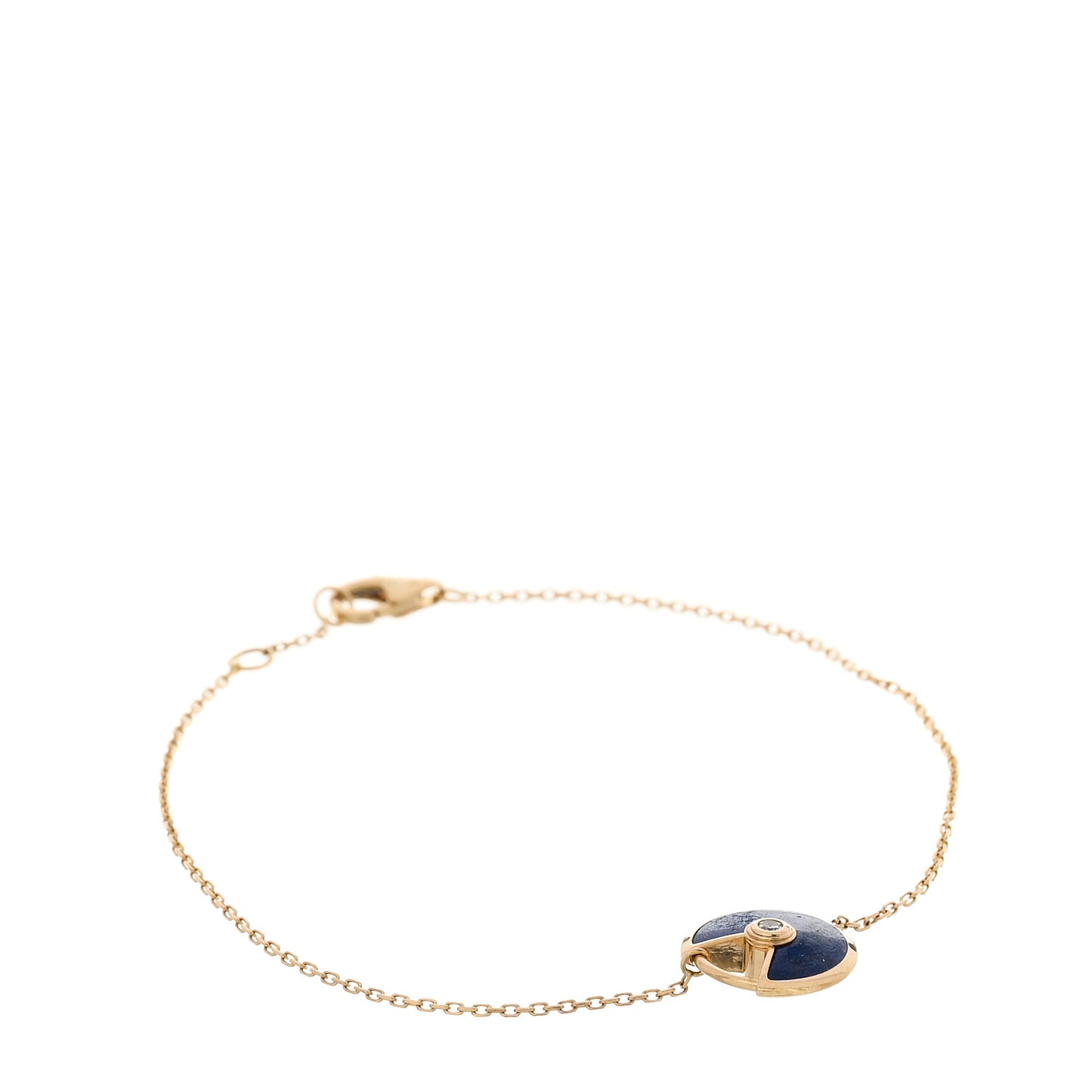 18K Yellow Gold Diamond Lapis Lazuli Amulette de Cartier Bracelet