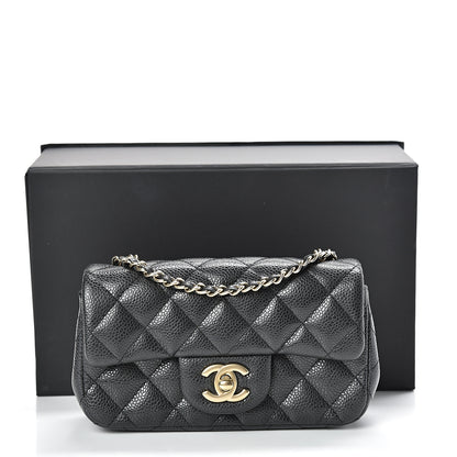 Chanel Metallic Caviar Quilted Extra Mini Flap Black 12 of 12