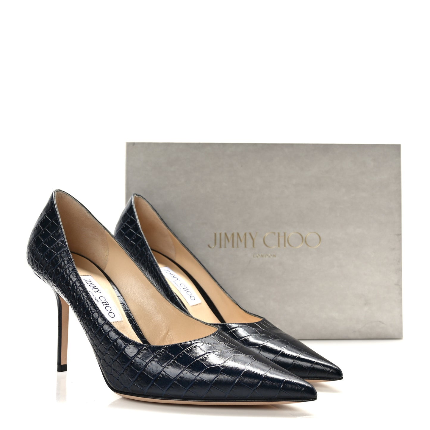 Crocodile Embossed Calfskin Love 85 Pump 41 Black