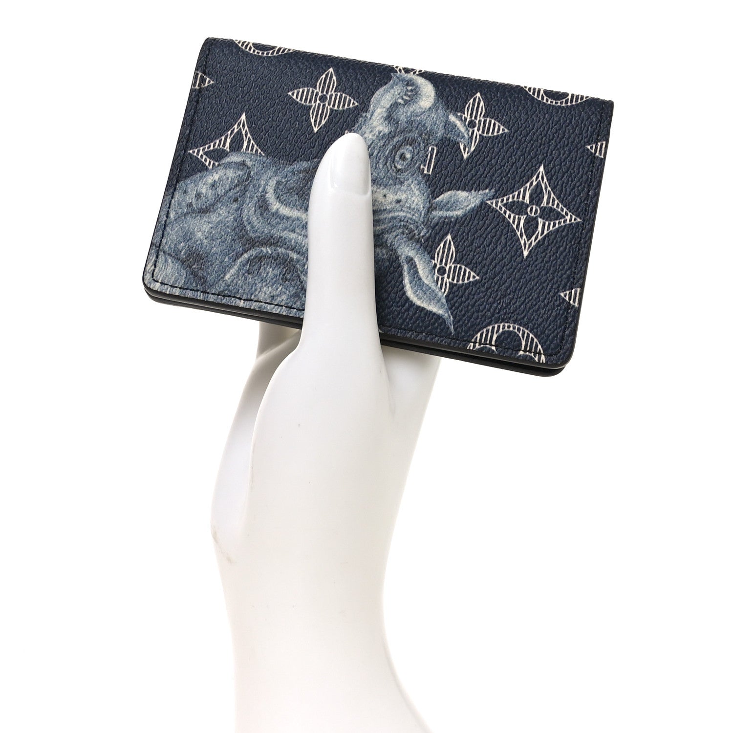 Louis Vuitton Savane Monogram Chapman Rhinoceros Pocket Organizer Encre 2 of 7