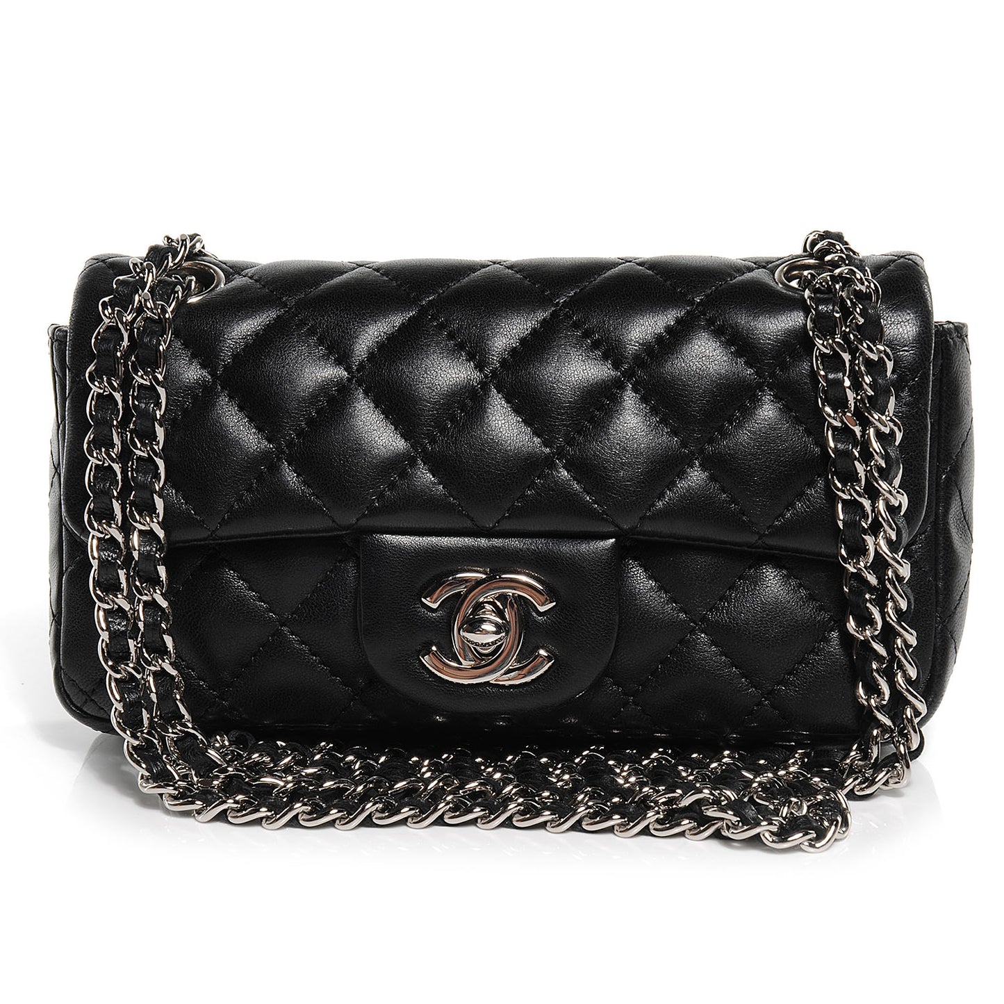 Lambskin Quilted Mini Flap Black