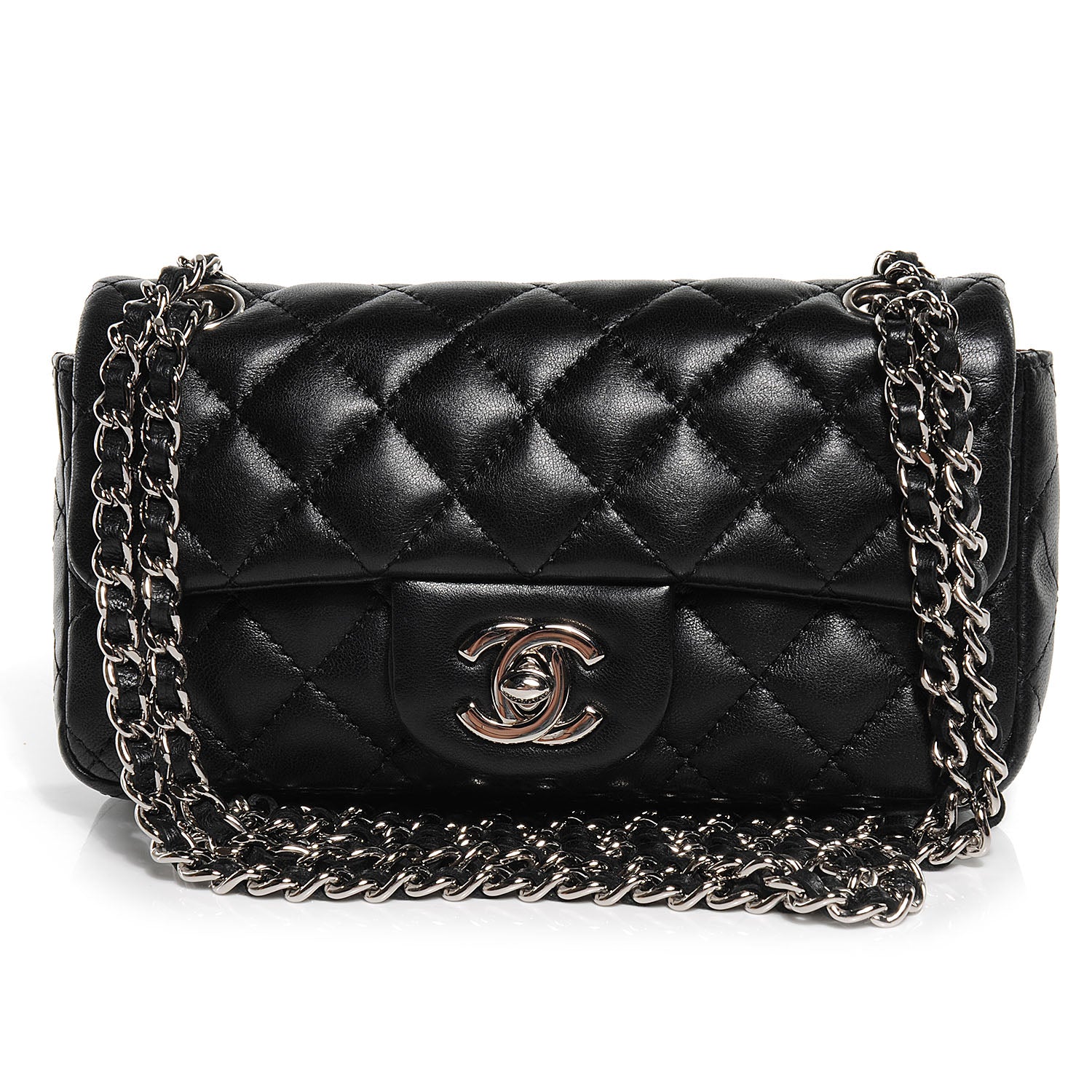 Chanel Lambskin Quilted Mini Flap Black 1 of 7
