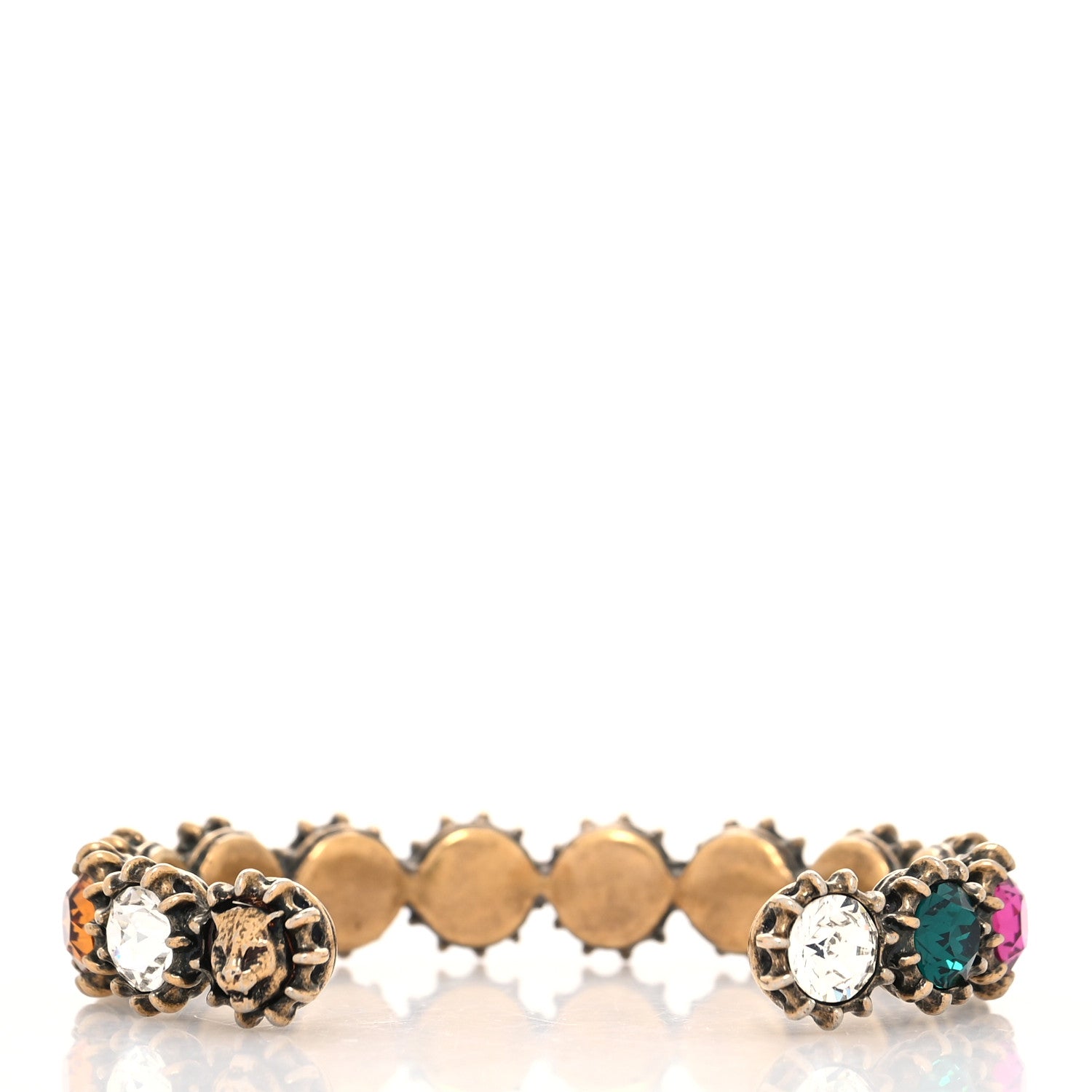 Gucci Crystal Bracelet Aged Gold Multicolor 3 of 6