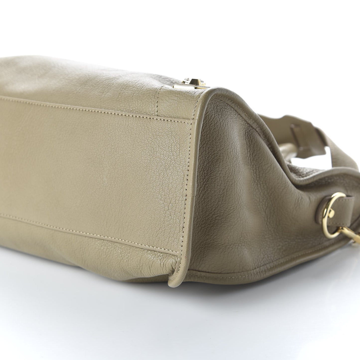 Chevre Gold Metallic Edge Hardware City Beige Latte