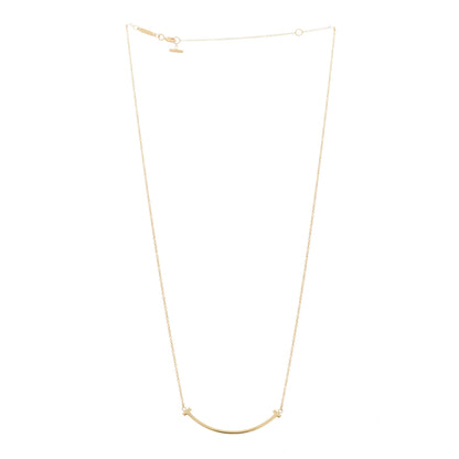 Tiffany 18K Yellow Gold Small T Smile Pendant Necklace 3 of 6
