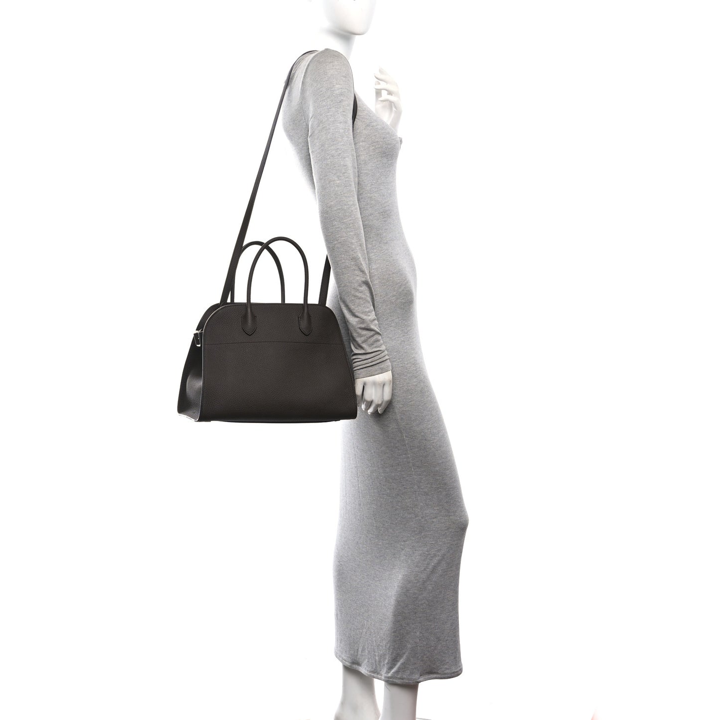 Matte Grained Calfskin Soft Margaux 12 Deep Brown