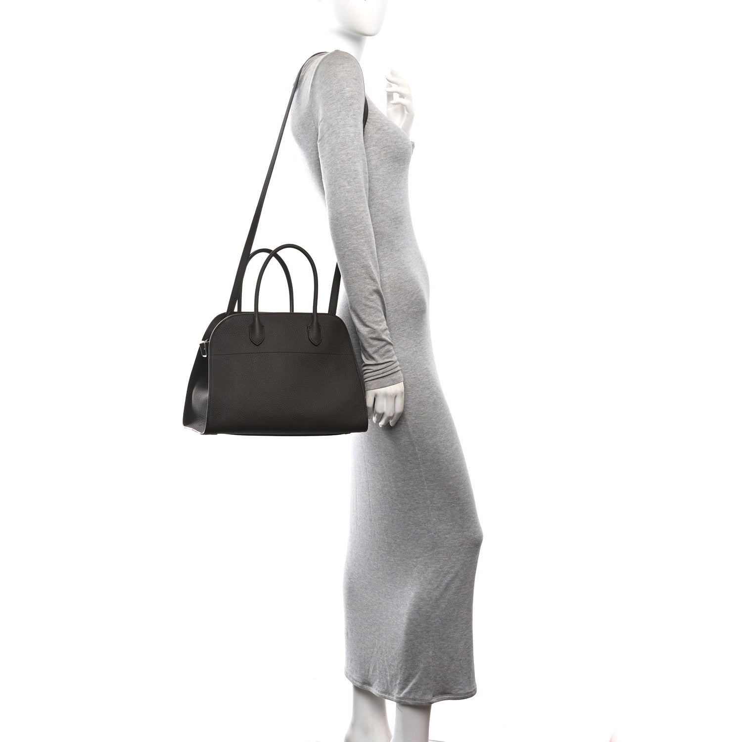 The Row Matte Grained Calfskin Soft Margaux 12 Deep Brown 2 of 9