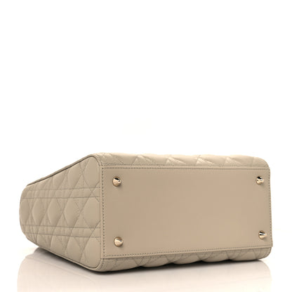 Christian Dior Lambskin Cannage Medium Lady Dior Beige 3 of 10