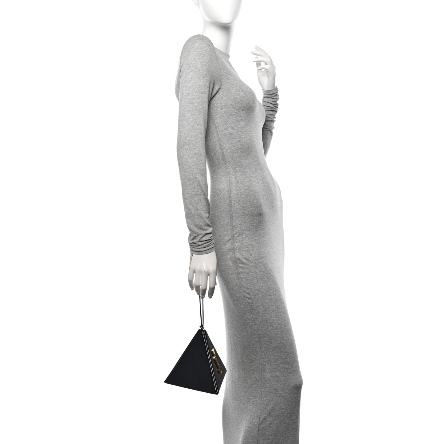 Patent Pyramid Clutch Black