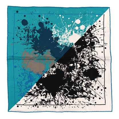 Hermes Silk Cheval Surprise Remix Scarf 90 Turquoise White Black 1 of 3