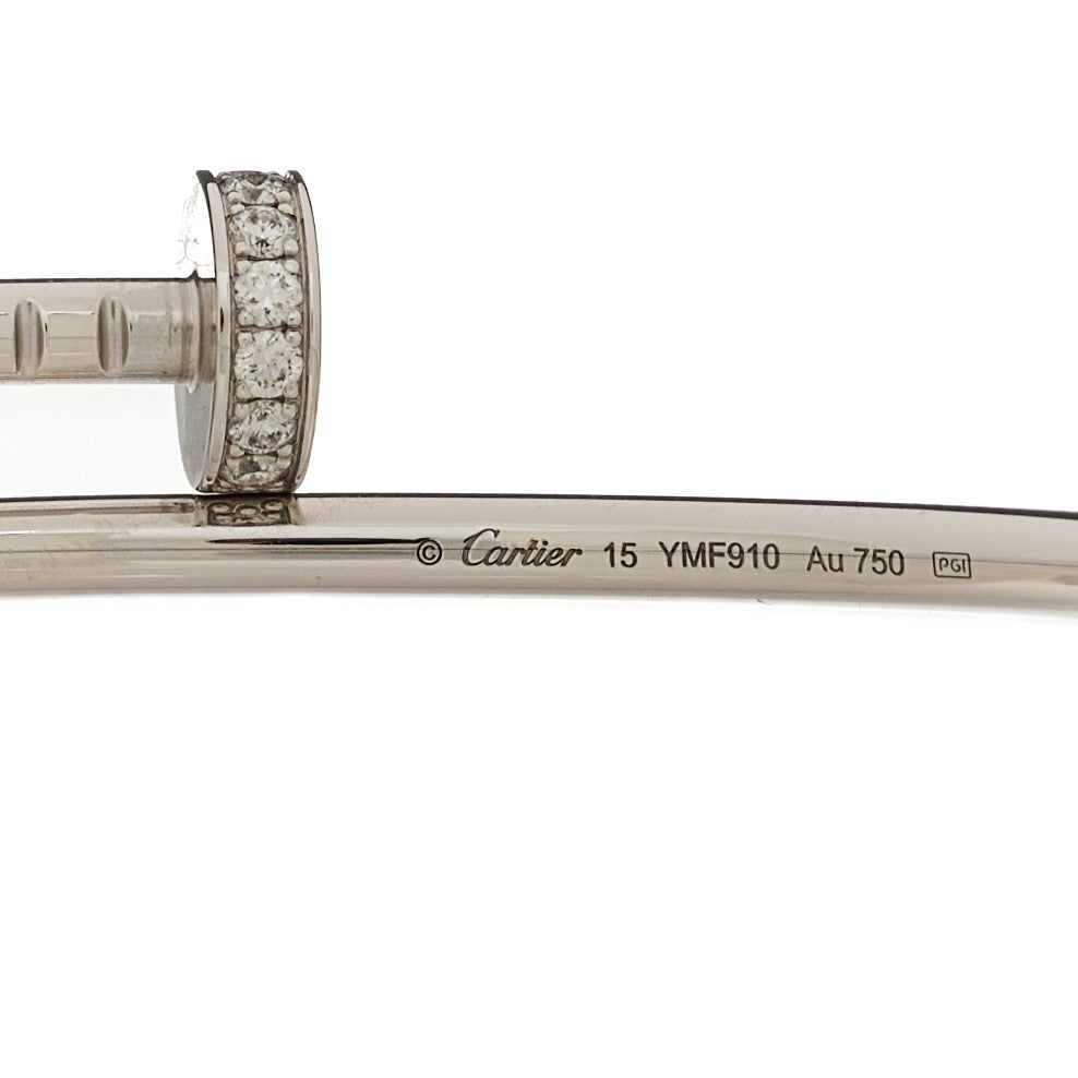 18K White Gold Diamond Small Juste Un Clou Bracelet 15
