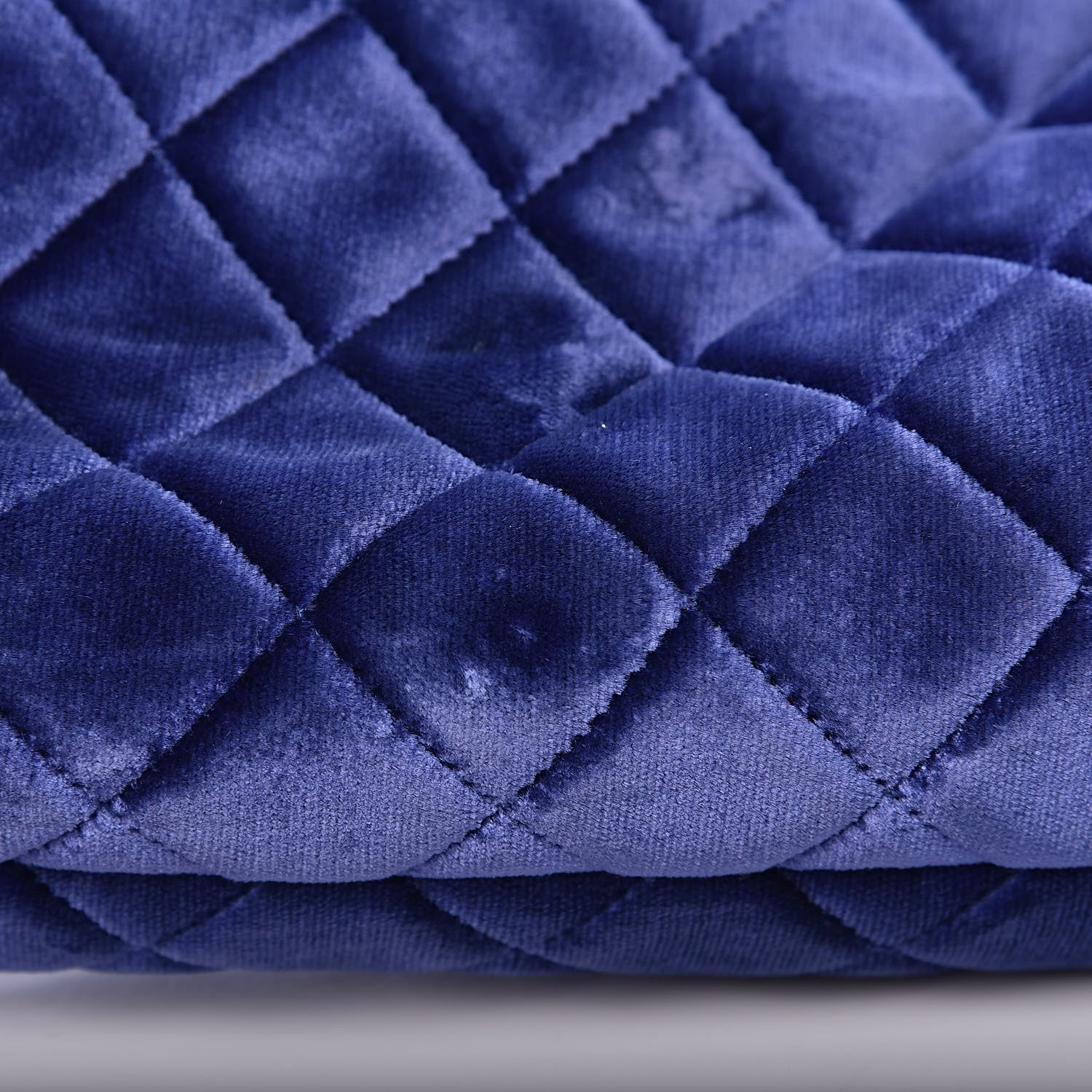 Chanel Velvet Quilted Kiss Lock Evening Bag Blue 10 of 12