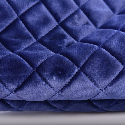 Chanel Velvet Quilted Kiss Lock Evening Bag Blue 10 of 12