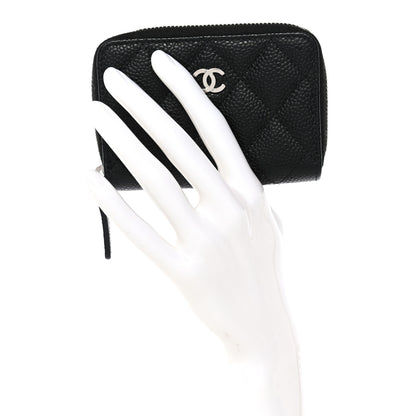 Chanel Caviar Quilted Zip Coin Purse Black 2 of 8