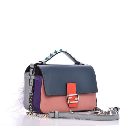 Fendi Vitello Dolce Elaphe Ayers Fox Hypnoteyes Studded Micro Double Baguette Polvere Viola Multicolor 4 of 11