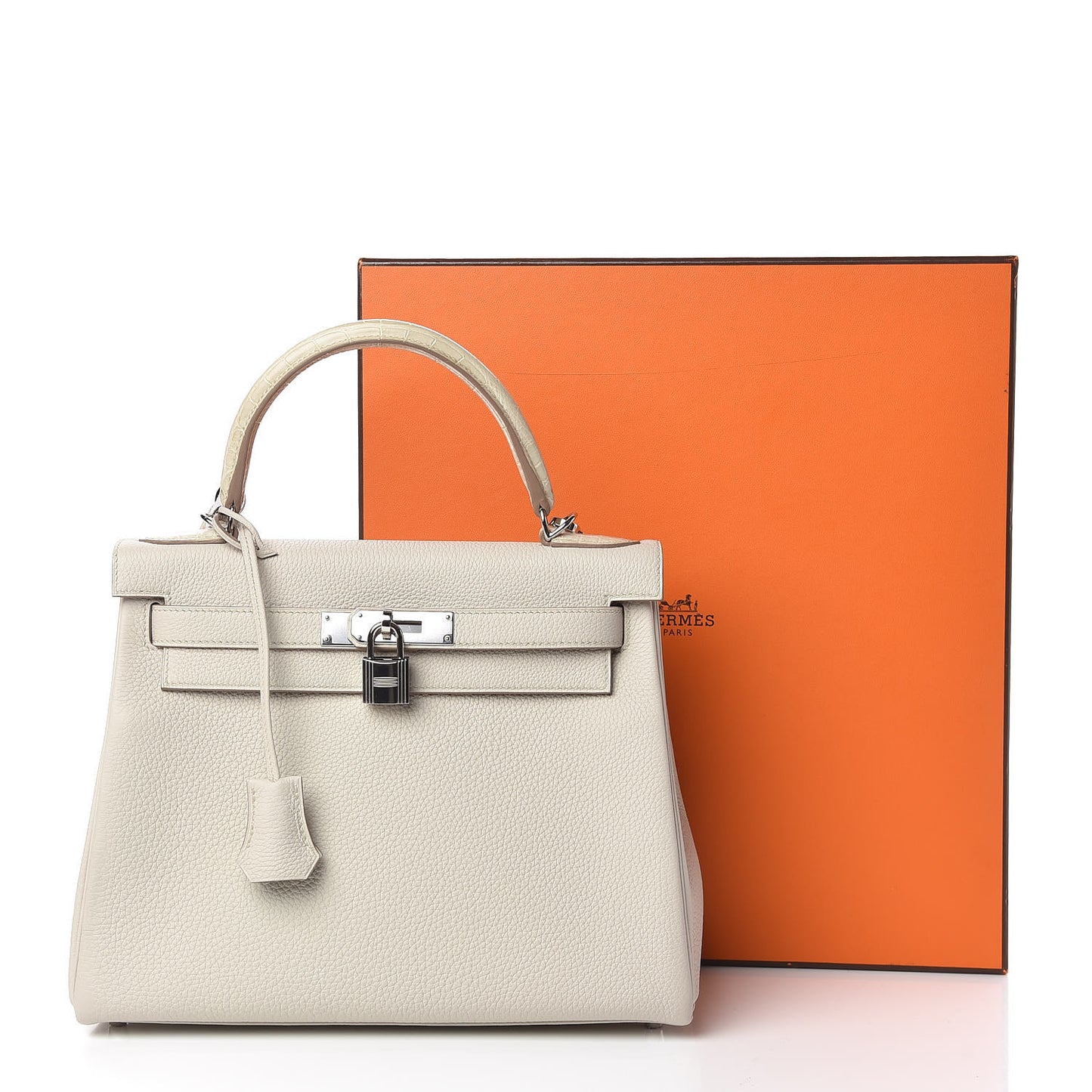 Matte Alligator Togo Kelly Retourne 28 Beton