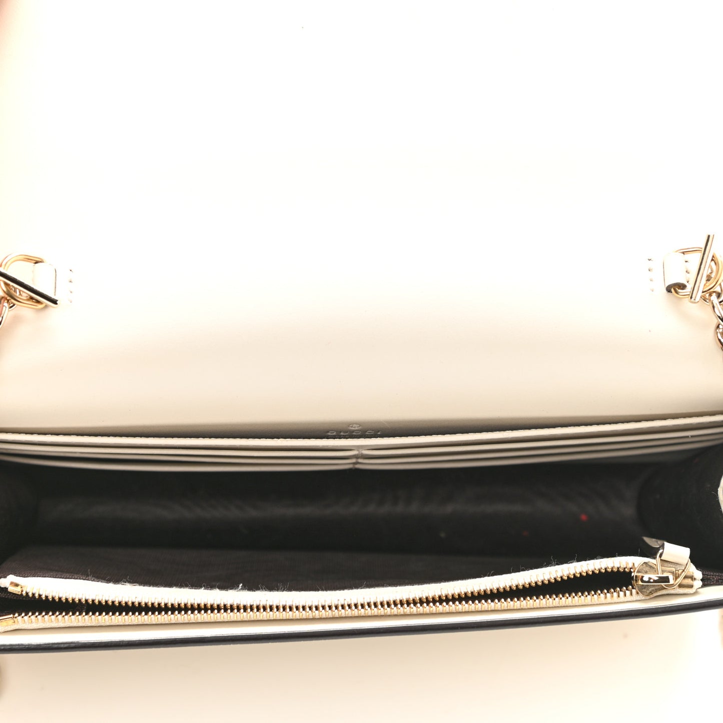 Guccissima Signature Bowy Chain Wallet Mystic White