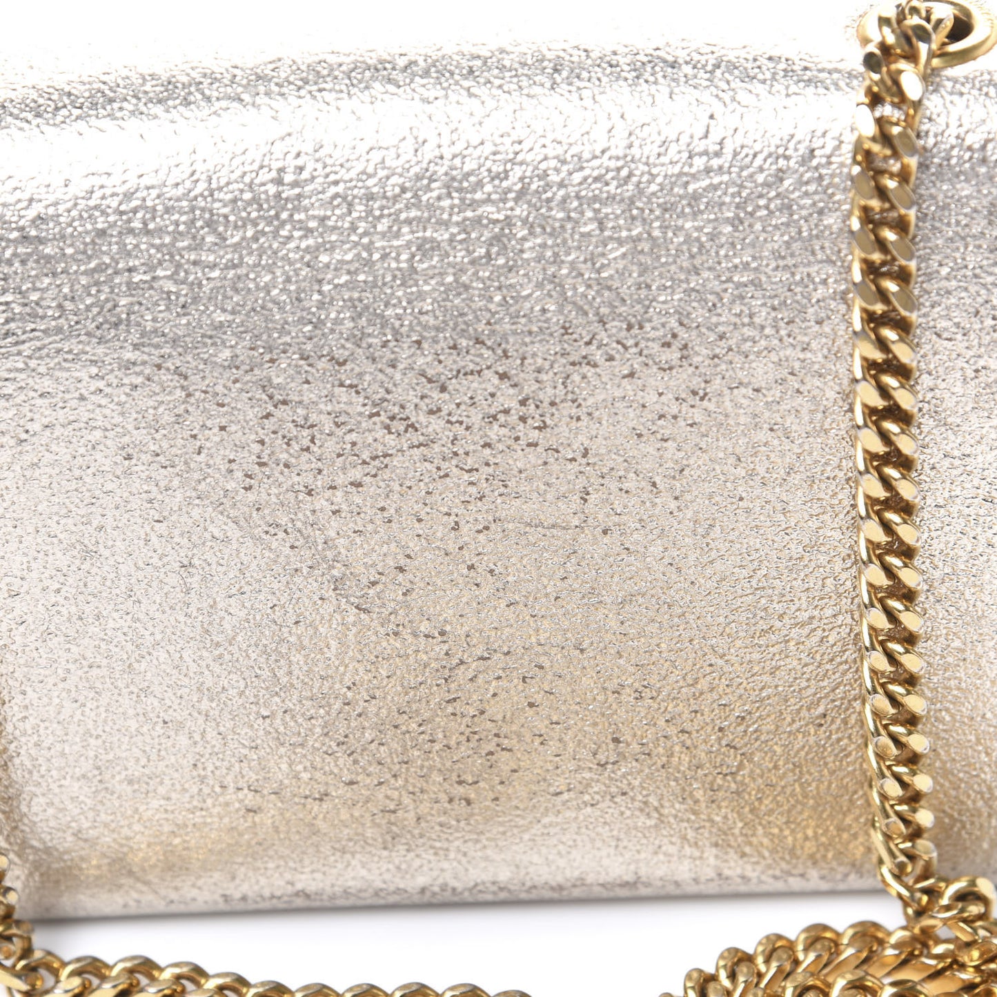 Metallic Calfskin Small Classic Monogram Kate Satchel Pale Gold