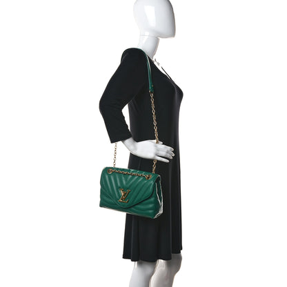 Louis Vuitton Calfskin New Wave Chain Bag MM NM Emerald 3 of 8